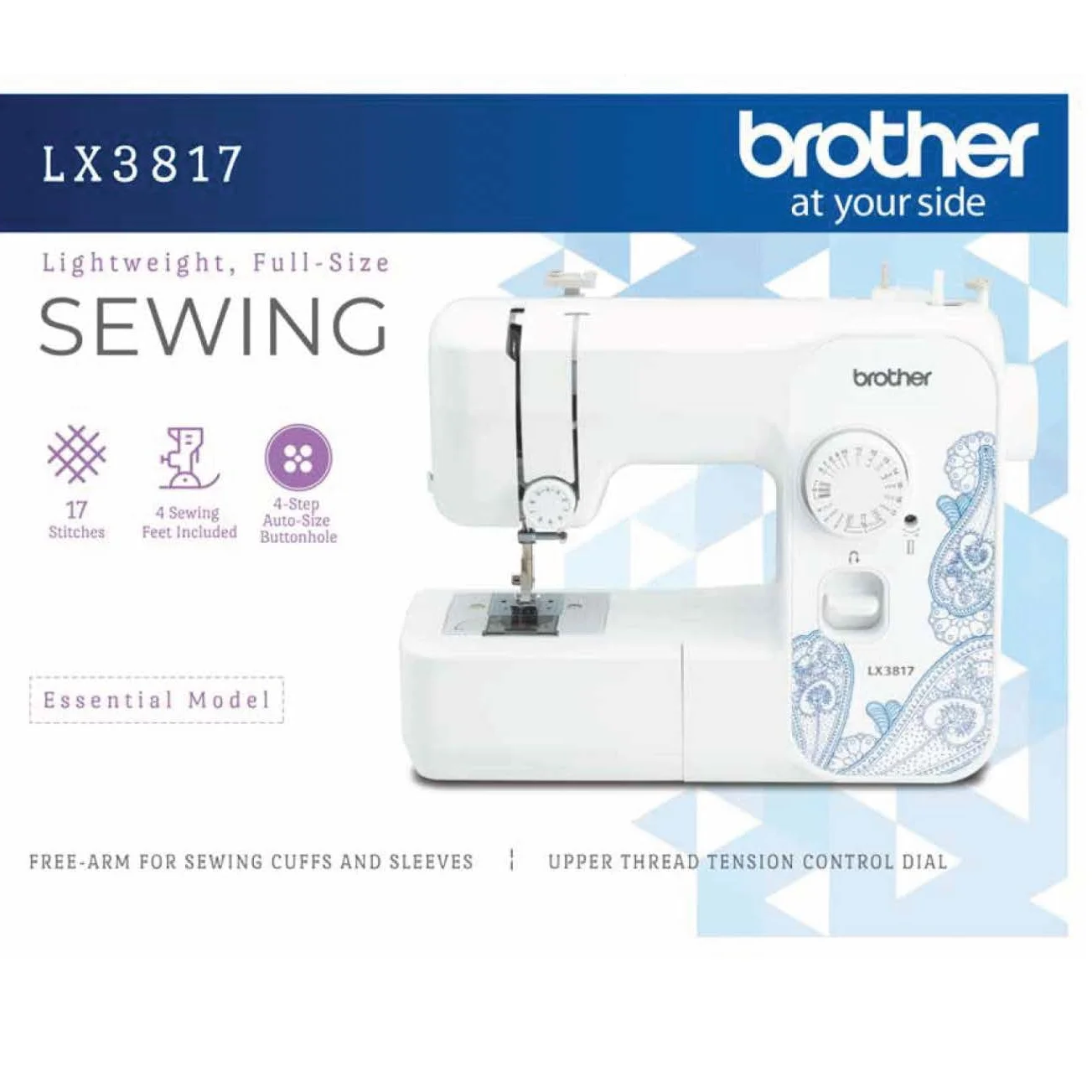 Brother LX3817- Beginner Sewing Machine, 17 Stiches