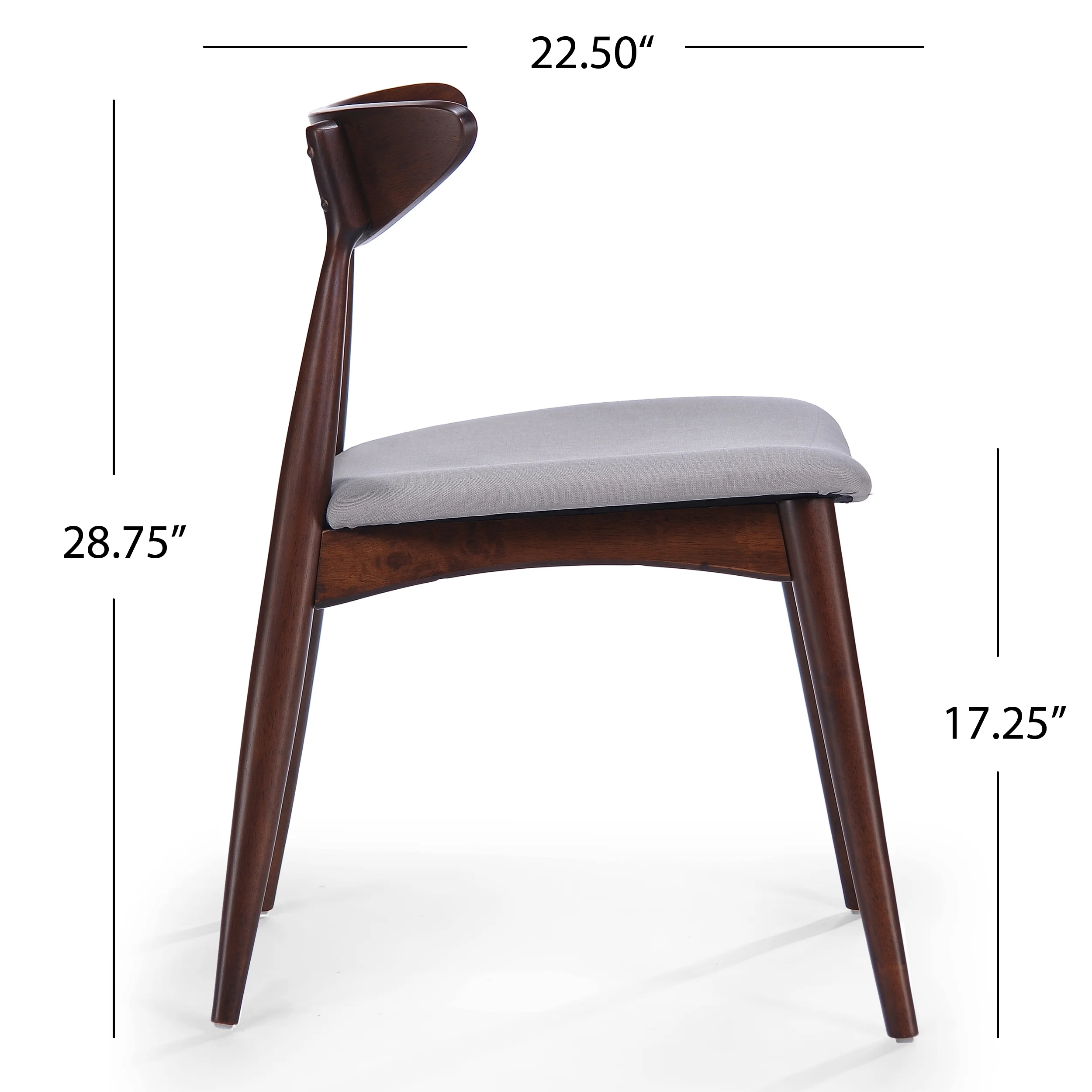 Noble House Branson Walnut Wood 5-Piece Dining Set