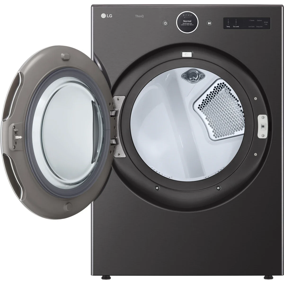 LG DLEX6700B 7.4 Cu. Ft. Black Steel Stackable Front Load Smart Electric Dryer with TurboSteam