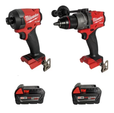 Milwaukee 3697-22 M18 FUEL 18V Brushless Cordless 2-Tool Combo Kit �C Hammer Drill & Impact Driver with (2) 5.0Ah Batteries, Charger & Case