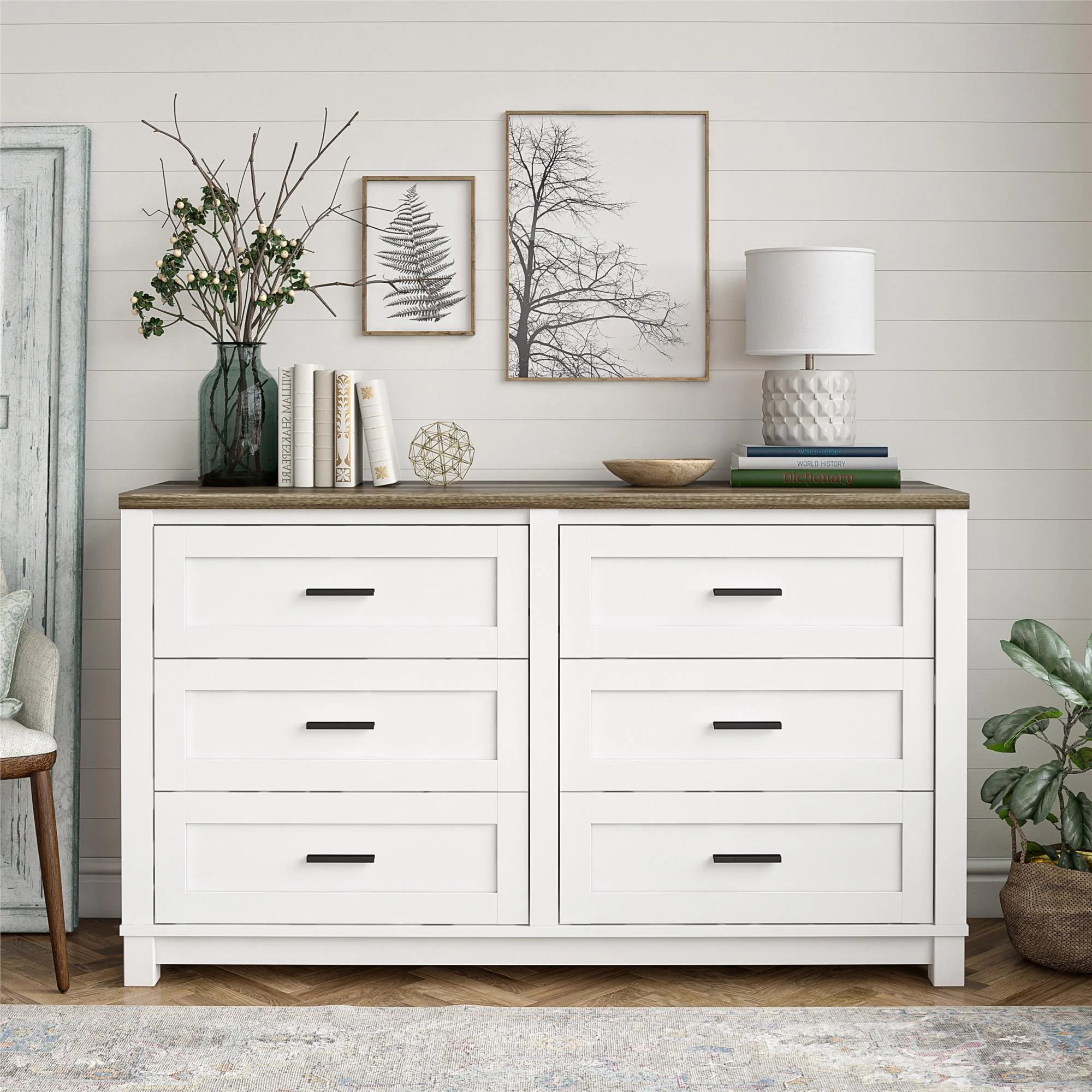 Chapel Hill 6-Drawer Dresser, White